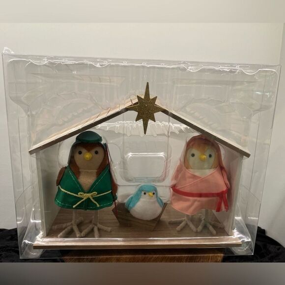 Featherly Friends Fabric Bird Christmas Nativity Scene New Target - Picture 1 of 6